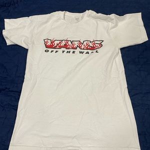 VANS White Fire Design T-Shirt
